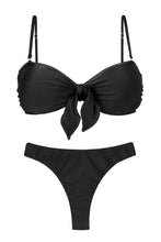 Load image into Gallery viewer, Product Front: Rio De Sol Set Set Shimmer-Black Bandeau-No Nice-Fio
