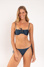 Load image into Gallery viewer, Model Front: Rio De Sol Top Top Shimmer-Shark Balconet-Tie