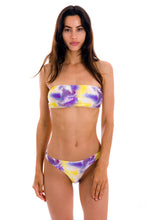 Load image into Gallery viewer, Model Front: Rio De Sol Bottom Bottom Tiedye-Purple Fio
