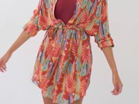 Load and play video in Gallery viewer, Video: Rio De Sol Shirtdress Sea-Bloom Chemise Gabriele