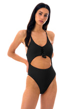 Load image into Gallery viewer, Model Front: Rio De Sol One-Piece Dots-Black Ivy Strap