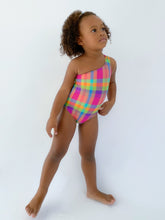 Load image into Gallery viewer, Model Front: Rio De Sol Girl's One-Piece Tulip-Garden Santorini-Kids
