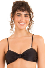 Load image into Gallery viewer, Gallery: Rio De Sol Top Top Shimmer-Black Bandeau-Joy
