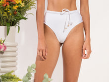 Load image into Gallery viewer, Image 09: Rio De Sol Bottom Bottom Shimmer-White Belted-High-Waist
