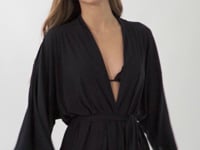 Load and play video in Gallery viewer, Video: Rio De Sol Beach Dresses Black Kimono
