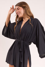 Load image into Gallery viewer, Image 05: Rio De Sol Beach Dresses Black Kimono
