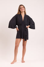 Load image into Gallery viewer, Image 06: Rio De Sol Beach Dresses Black Kimono
