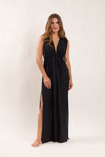 Load image into Gallery viewer, Model Front: Rio De Sol Beach Dresses Black Long Dress Soleil
