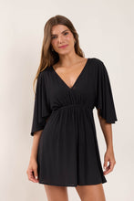 Load image into Gallery viewer, Model Front: Rio De Sol Beach Dresses Black Mini Dress
