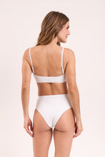 Load image into Gallery viewer, Model Back: Rio De Sol Bottom Bottom Memphis-White Hotpants
