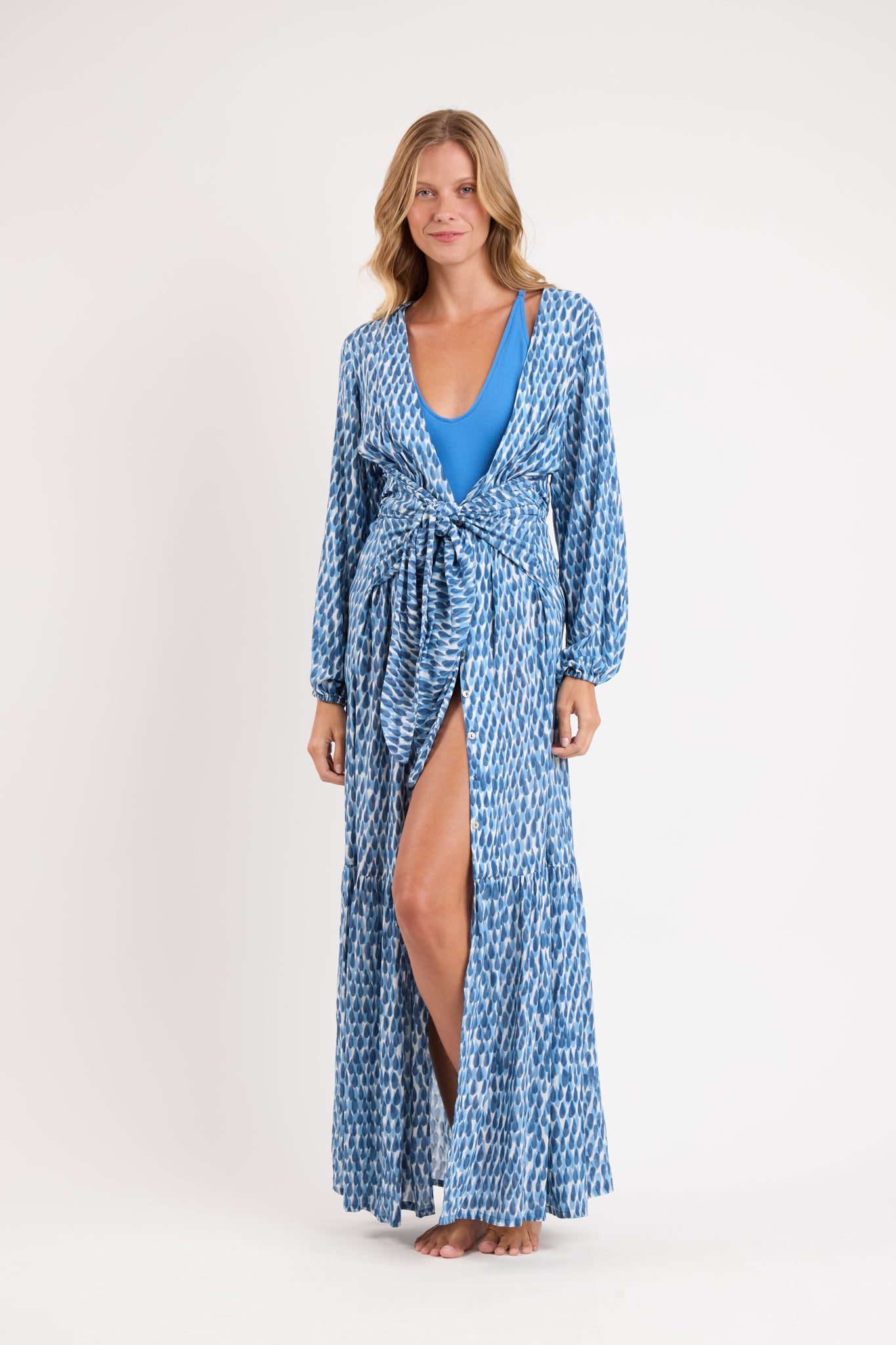 Model Front: Rio De Sol Maxi Dresses Chuva Long Dress Verona