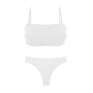 Product Front: Rio De Sol Set Set Sand-White Bandeau-Reto Nice-Fio
