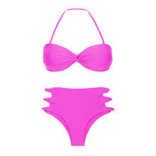 Load image into Gallery viewer, Product Front: Rio De Sol Set Set Vita-Pink Twist Highwaist-Spin

