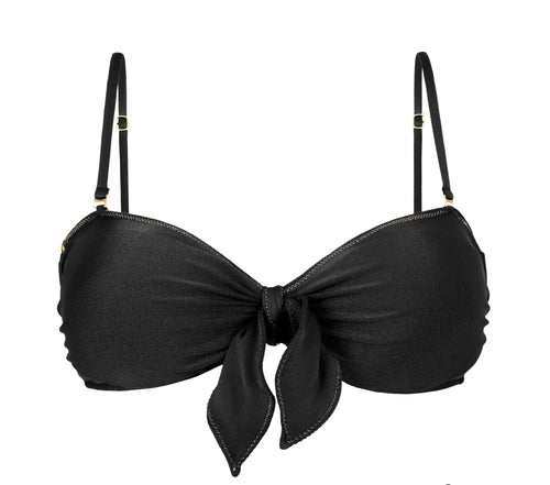 Product Front: Rio De Sol Top Top Shimmer-Black Bandeau-No